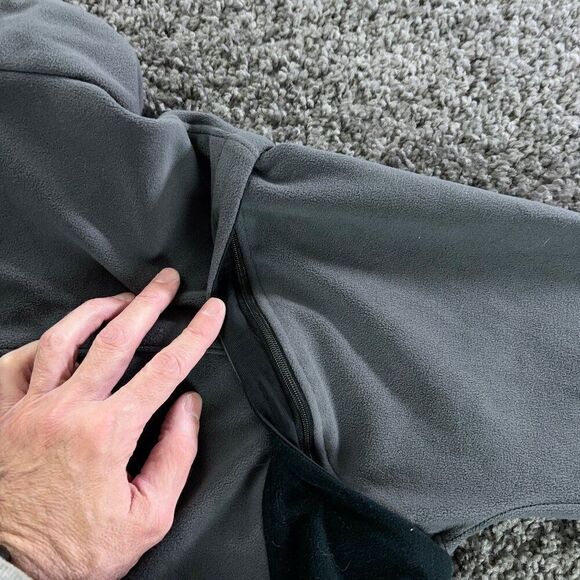 Lafuma Fleece Jacket Mens Medium Gray Black Full Zip Convertible to Vest - Picture 11 of 11